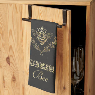 Vintage Gold Queen Bee Kitchen Towel