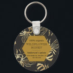 vintage gold queen bee monogram apiary keychain<br><div class="desc">vintage gold queen bee on two different backgrounds cream and black with polygon that holds all information for your apiary. Choose between different items from this collection to complete your branding.</div>
