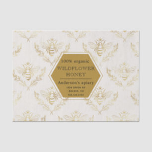 vintage gold queen been apiary monogram tissue paper