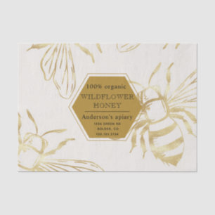 vintage gold queen been apiary monogram tissue paper