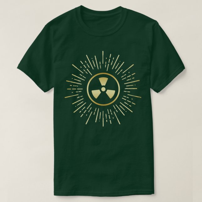 Vintage Gold Radioactive Sign T-Shirt (Design Front)