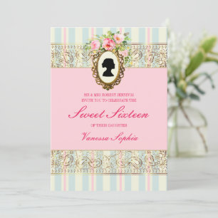 Vintage Gold Regency Sweet Sixteen Invitation
