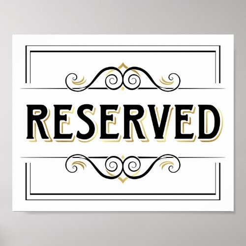 Vintage Gold RESERVED Sign Print