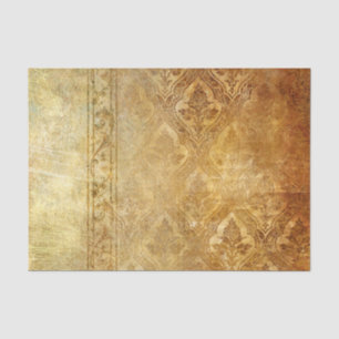 Vintage,gold,rustic,damasks,worn,floral,pattern,sh Tissue Paper