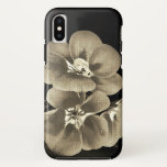 Vintage Gold Sepia Stylized Flowers Iphone X Case at Zazzle