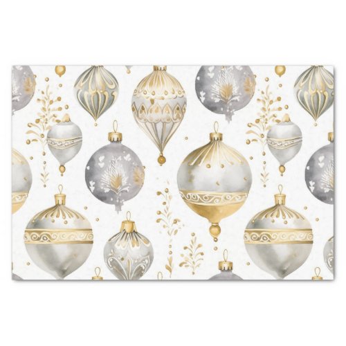 Vintage Gold Silver Black Christmas Ornaments Tissue Paper