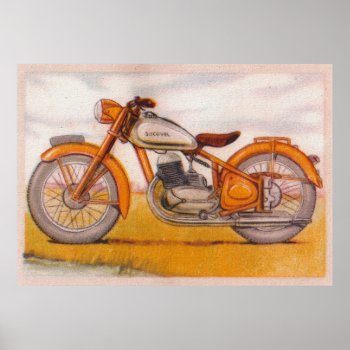 Vintage Gold Socovel Motorcycle Print by Kinder_Kleider at Zazzle