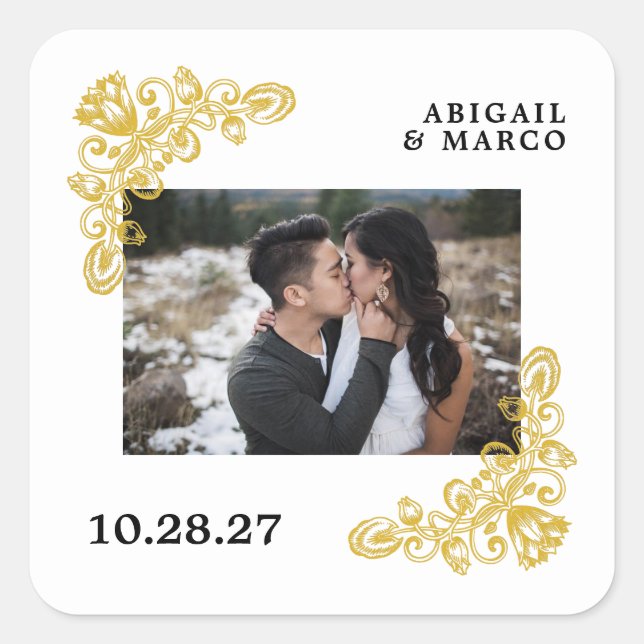 Vintage Gold Square Sticker (Front)