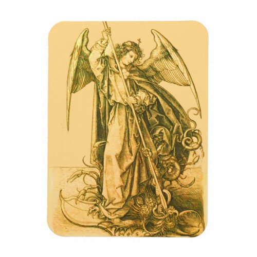 Vintage Gold St Michael the Archangel Catholic  Magnet