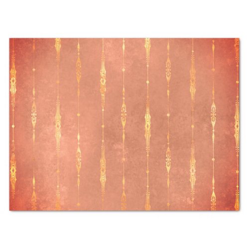 Vintage gold striped ginger pumpkin orange fall  tissue paper