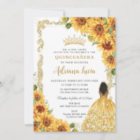 Vintage Gold Sunflower Brown Princess Quinceañera
