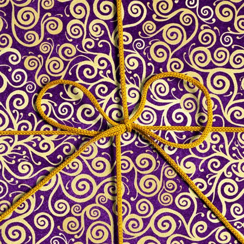  Vintage Gold Swirls Pattern Chic Purple Aubergine Tissue Paper