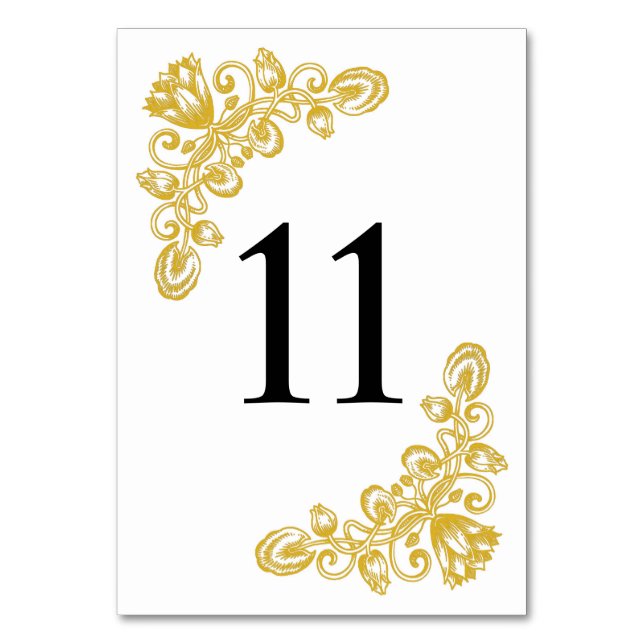 Vintage Gold Table 11 Number (Front)