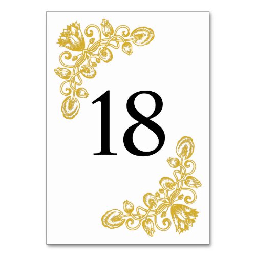Vintage Gold Table 18 Table Number