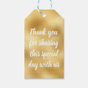 Vintage Gold Thank You Glam Wedding Party Elegance Gift Tags