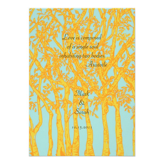 Vintage Gold Trees 2 Wedding Invitation