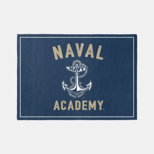 Vintage Gold US Naval Academy Anchor Rug