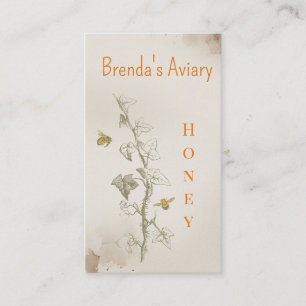 Vintage Gold Watercolor Fresh Honey Business Card