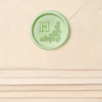 Delicate Bride and Groom Initials Monogram Wedding Wax Seal Sticker