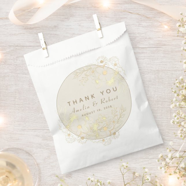 Vintage Gold Wedding Favor Bag (Clipped)