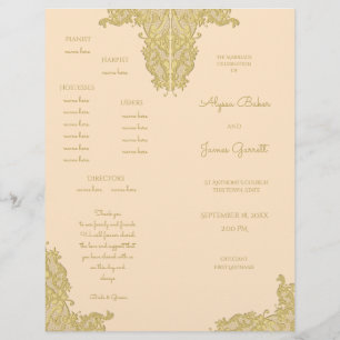 Vintage Gold Wedding Program