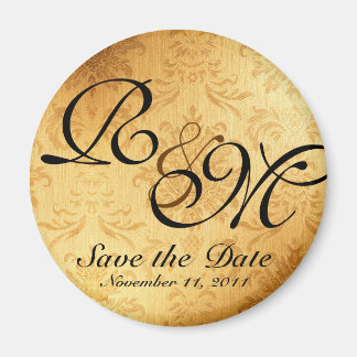 Vintage Gold Wedding Save the Date Magnet