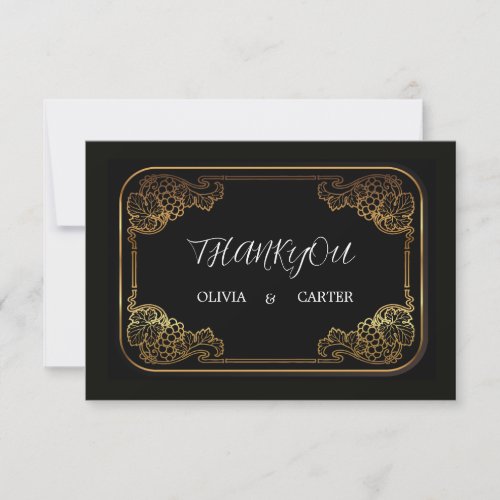 Vintage Gold Wedding Thank You Card
