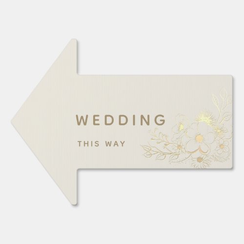 Vintage Gold Wedding This Way Arrow Sign