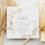 Vintage Gold Wildflower Floral Bridal Shower Invitation<br><div class="desc">Elevate your bridal shower with the Vintage Gold Wildflower Floral Bridal Shower Invitation. A petite, square invitation designed to impress in an uncommonly luxurious combination of vintage wildflowers, in monochromatic cream and gold color theme. Classic elegance with a modern twist, incorporating hand written calligraphy, and elegant serif typography. We have...</div>
