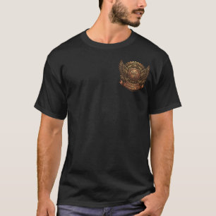 Vintage Gold Winged Crest Shield Coat of Arms Left T-Shirt