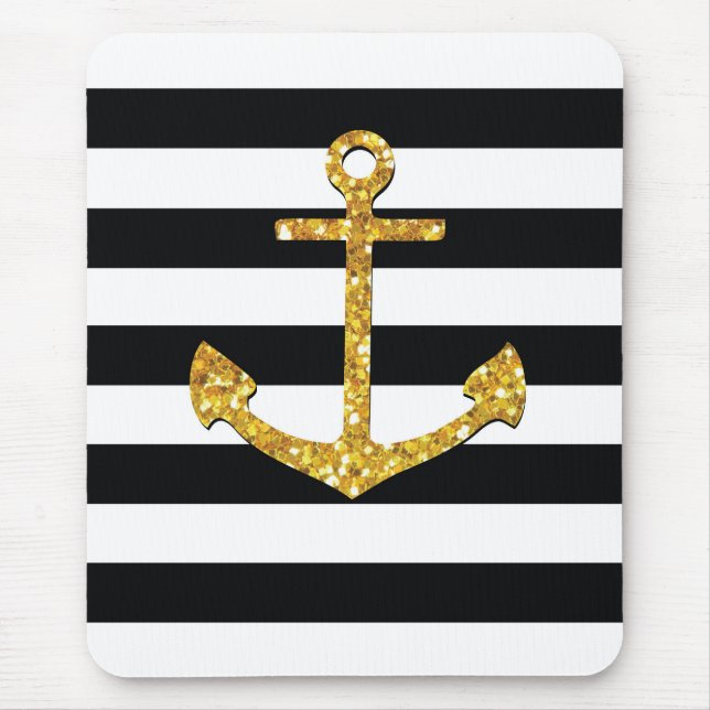 Vintage Golden Anchor Mouse Pad (Front)