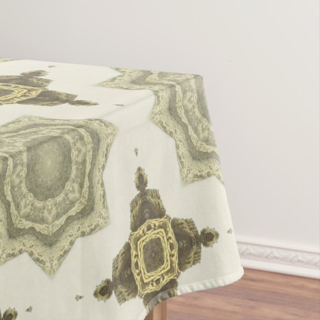 Vintage Golden Art Deco Abstract Pattern No3 Tablecloth (In Situ)