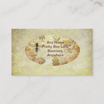 Vintage Golden Bee Business Card by dickens52 at Zazzle