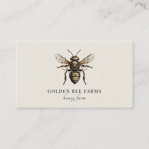 Vintage Golden Bee Honeybee Beekeeper Apiary Business Card