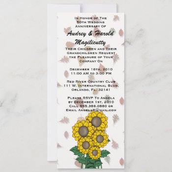 Vintage Golden Brown Damask Anniversary Party Invi Invitation by ForeverAndEverAfter at Zazzle