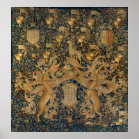 Vintage Golden Deer and Royal Crest Design (1501)