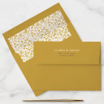 Vintage Golden Ditzy Floral Return Address Envelope<br><div class="desc">Delicate golden ditsy floral blooms create a romantic,  vintage feel to this beautiful wedding suite. Featuring hand-drawn florals that pop on the inside of the envelope as a liner. Customize with your own return address details and pair with the coordinating suite pieces.</div>