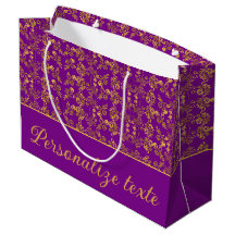 Vintage Golden floral design purple chic pattern