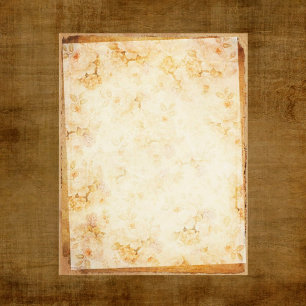 Vintage Golden Floral Scrapbook Paper