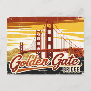 Vintage Golden Gate Bridge, San Francisco Postcard