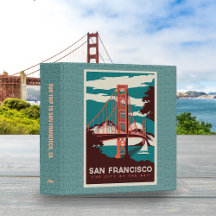Vintage Golden Gate Bridge Travel Poster Scrapbook