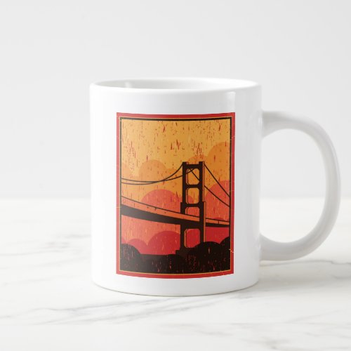 Vintage Golden Gate Travel Poster Giant Coffee Mug