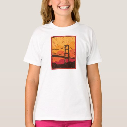 Vintage Golden Gate Travel Poster T_Shirt