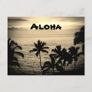 Vintage Golden Hawaiian Sunset Postcard