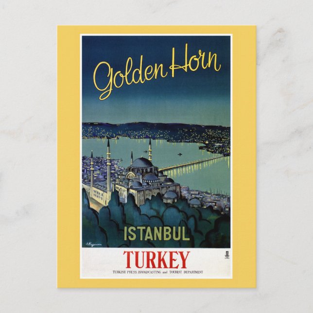 Vintage Golden Horn Istanbul Turkey travel Postcard (Front)