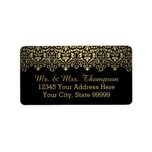 Vintage Golden Lace Elegant Wedding Address Label 