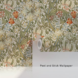 Vintage Golden Lilies William Morris Wallpaper