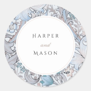 Vintage Golden Lilies William Morris Wedding Classic Round Sticker