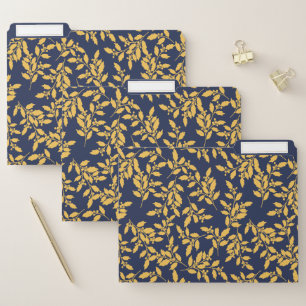 Vintage Golden Mistletoe File Folder