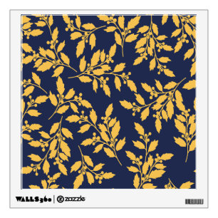 Vintage Golden Mistletoe Wall Decal